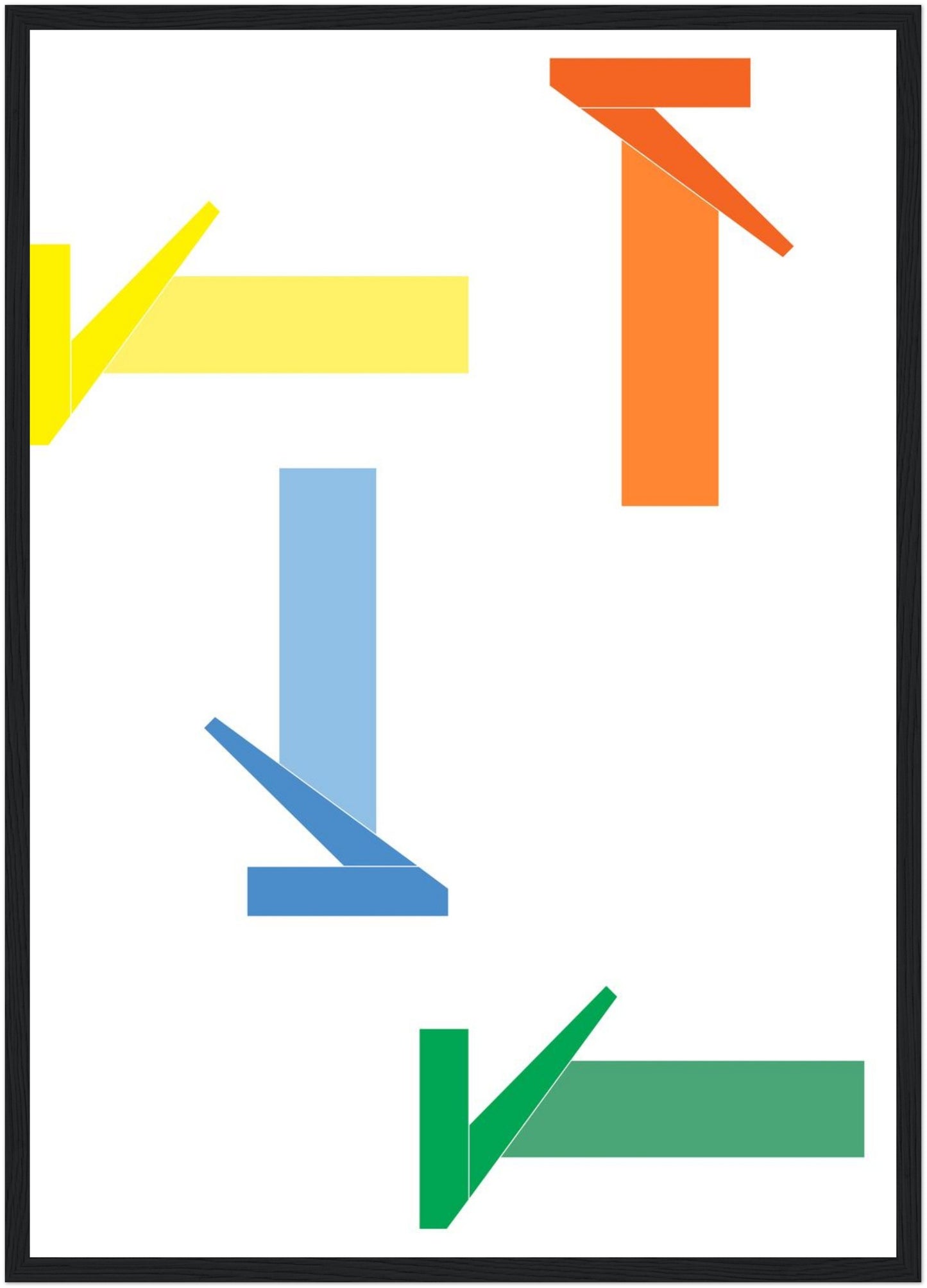 Theorie der Formen, contemporary abstract artwork of geometry and colour, Front View