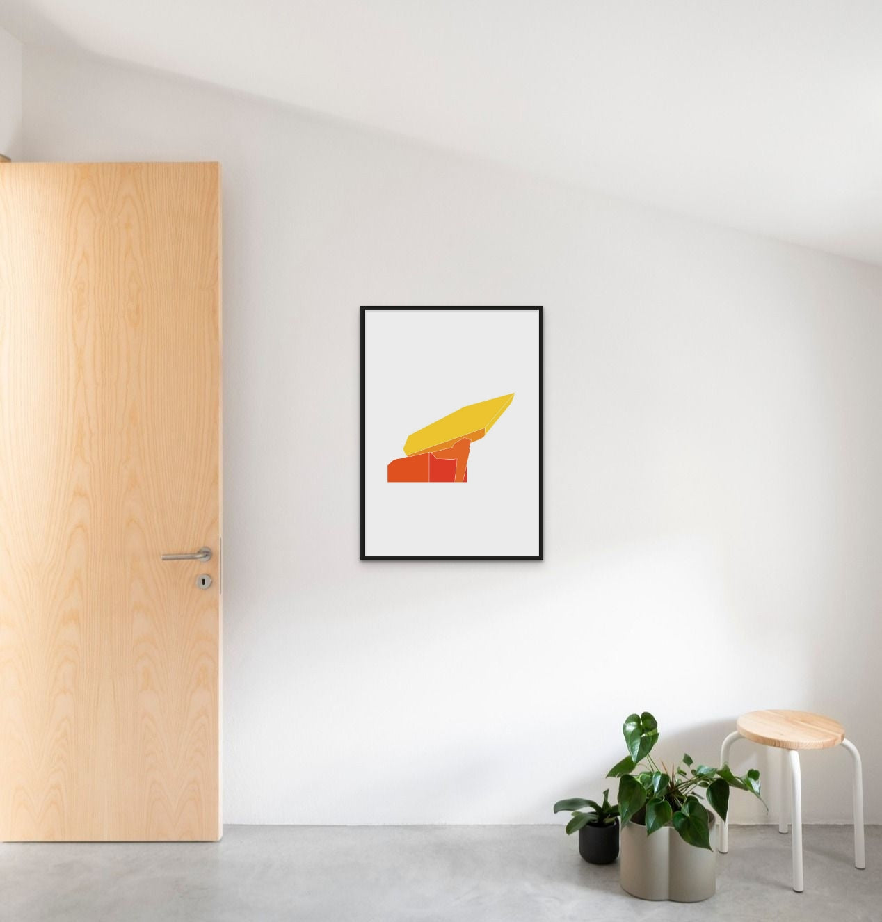 Zaha Hadid Building Abstract Art Framed Poster, On Wall View