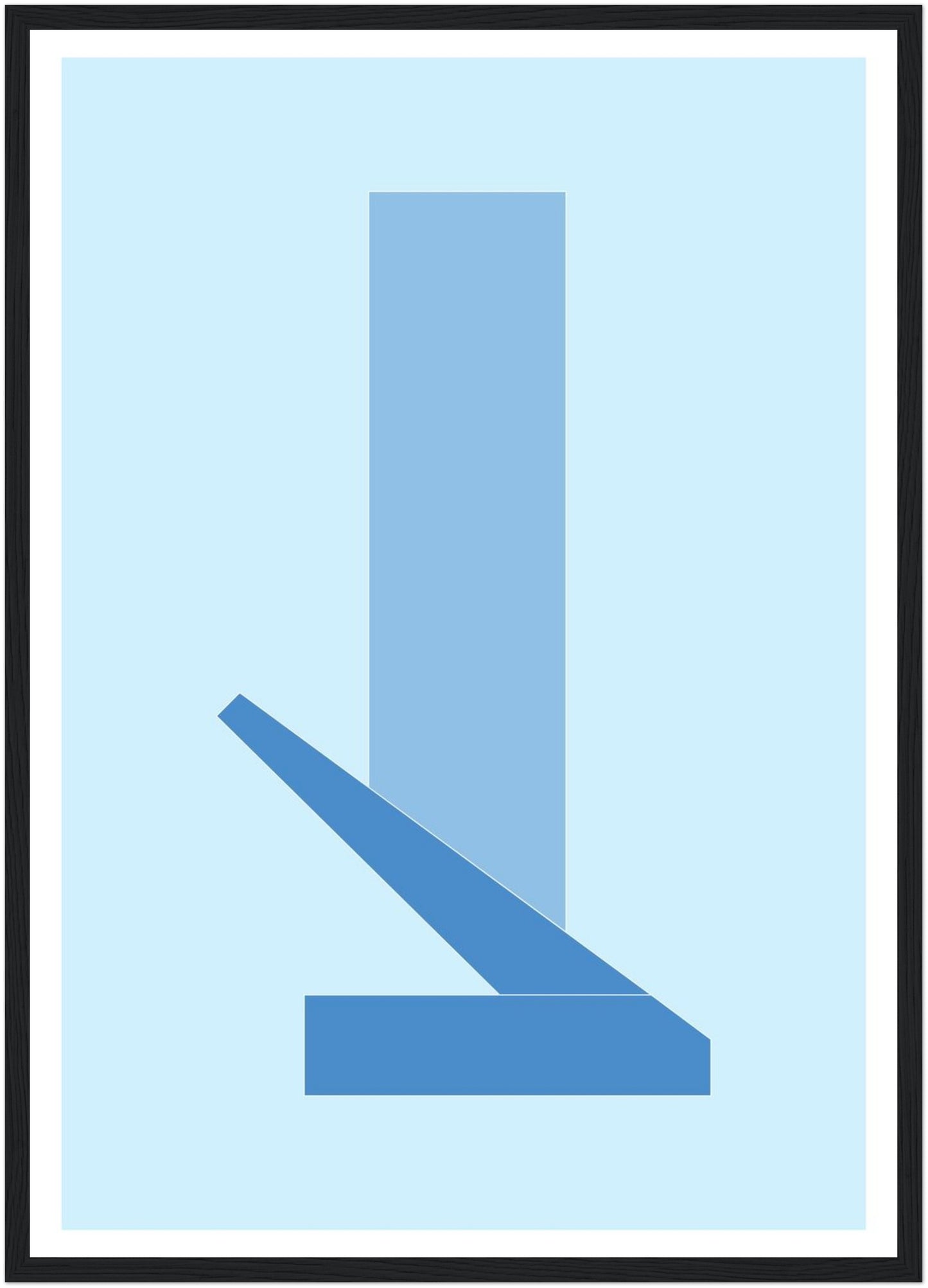 Theorie der Blue, contemporary abstract artwork of geometry and colour, Front View