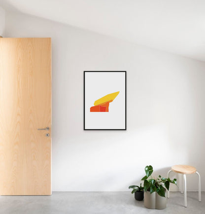 Zaha Hadid Building Abstract Art Framed Poster, On Wall View