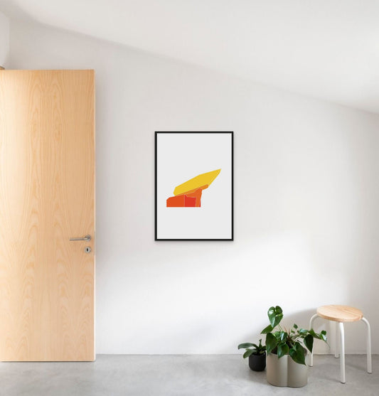 Zaha Hadid Building Abstract Art Framed Poster, On Wall View