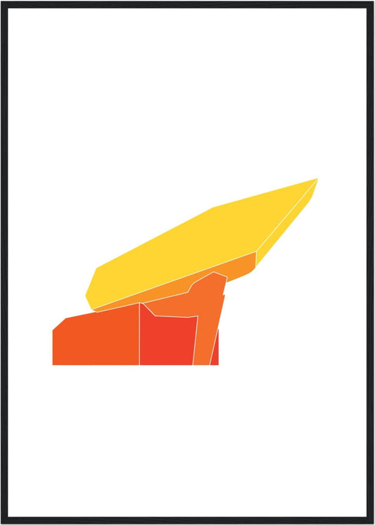 Zaha Hadid Building Abstract Art Framed Poster, Front View