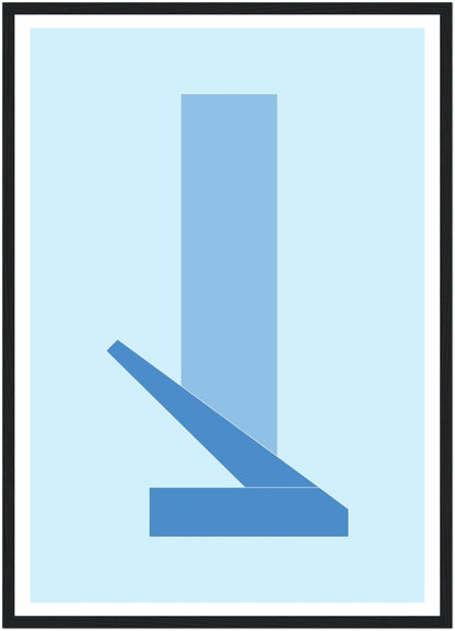 Theorie der Blue, contemporary abstract artwork of geometry and colour,  Front View