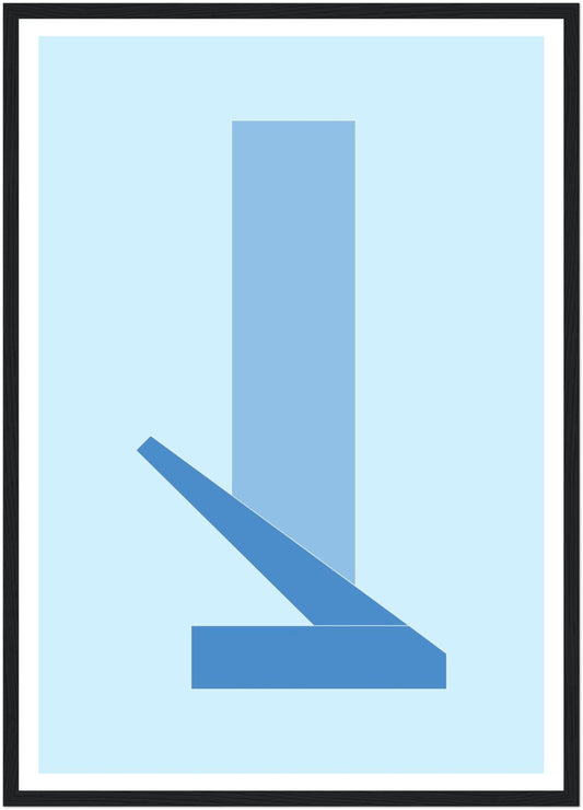 Theorie der Blue, contemporary abstract artwork of geometry and colour,  Front View