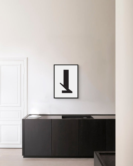 Theorie von Schwarz, contemporary abstract artwork of geometry and colour,  Front View on the walll